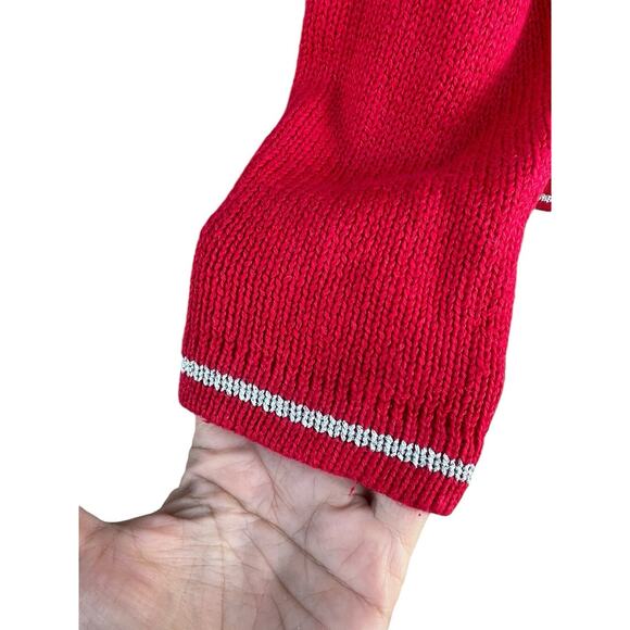 Vintage All Points Christmas Holiday Cardigan Felt Appliques Snow Globes SMALL - Picture 4 of 8